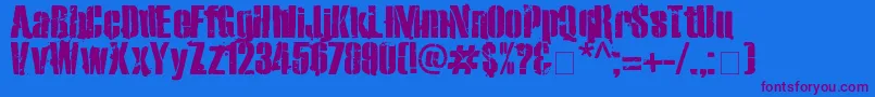 Шрифт Exo2Stencil – фиолетовые шрифты на синем фоне