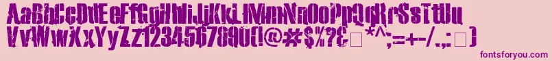 フォントExo2Stencil – ピンクの背景に紫のフォント