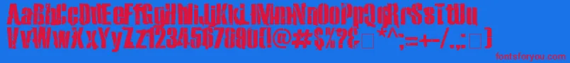 Exo2Stencil Font – Red Fonts on Blue Background