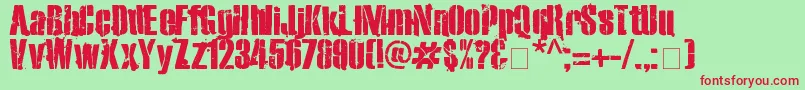 Exo2Stencil Font – Red Fonts on Green Background