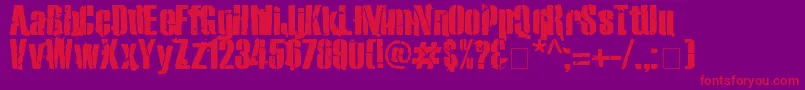 Czcionka Exo2Stencil – czerwone czcionki na fioletowym tle