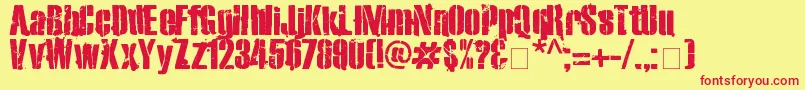 Exo2Stencil Font – Red Fonts on Yellow Background