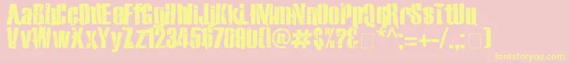Exo2Stencil-Schriftart – Gelbe Schriften auf rosa Hintergrund
