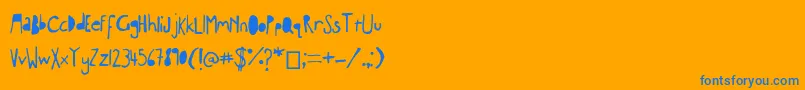 Experimentalseexfont Font – Blue Fonts on Orange Background