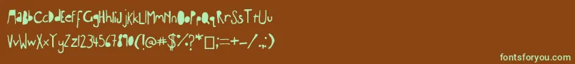 Шрифт Experimentalseexfont – зелёные шрифты на коричневом фоне