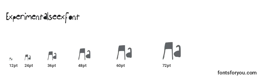 Größen der Schriftart Experimentalseexfont