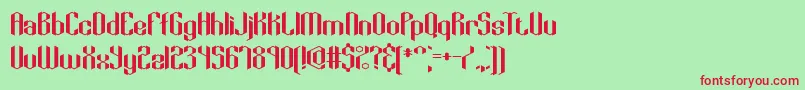 Keyrialt Font – Red Fonts on Green Background