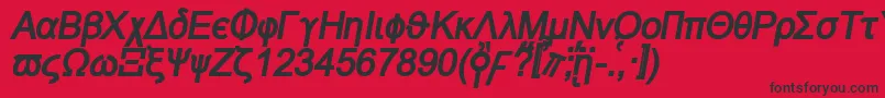 Czcionka Naxosbi – czarne czcionki na czerwonym tle