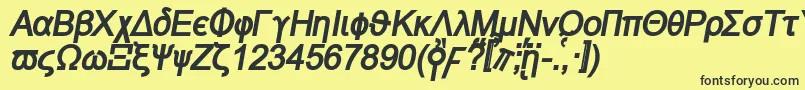 Naxosbi Font – Black Fonts on Yellow Background