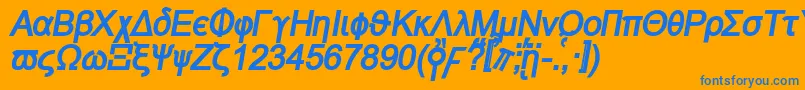 Naxosbi Font – Blue Fonts on Orange Background