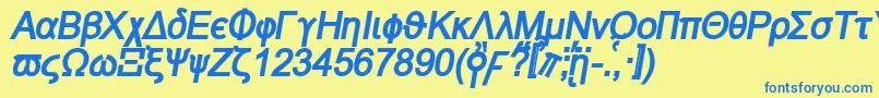 Naxosbi Font – Blue Fonts on Yellow Background