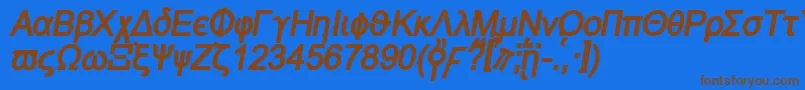 Naxosbi Font – Brown Fonts on Blue Background