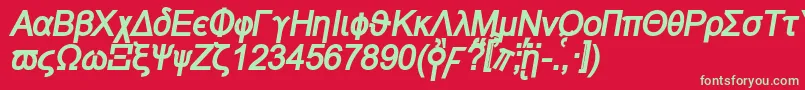 Naxosbi Font – Green Fonts on Red Background