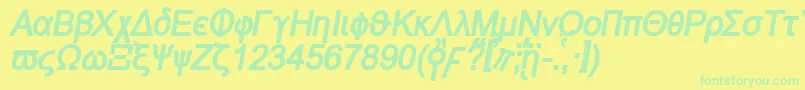 Naxosbi Font – Green Fonts on Yellow Background