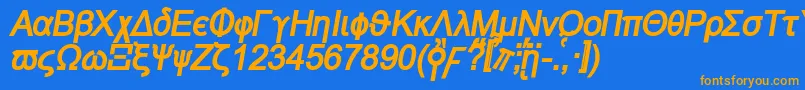 Naxosbi Font – Orange Fonts on Blue Background
