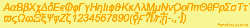 Naxosbi Font – Orange Fonts on Yellow Background