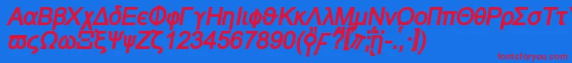 Шрифт Naxosbi – красные шрифты на синем фоне