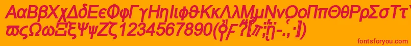 Naxosbi Font – Red Fonts on Orange Background