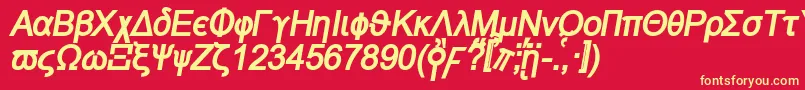 Naxosbi Font – Yellow Fonts on Red Background