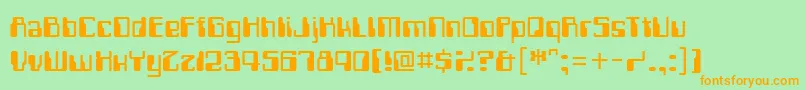 ComputerfontRegular-Schriftart – Orangefarbene Schriften auf grünem Hintergrund