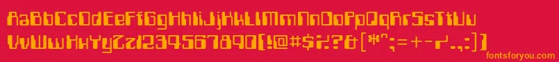 Czcionka ComputerfontRegular – pomarańczowe czcionki na czerwonym tle
