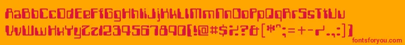 フォントComputerfontRegular – オレンジの背景に赤い文字