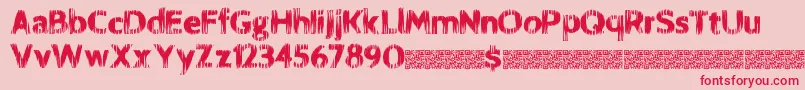 Fireblock-Schriftart – Rote Schriften auf rosa Hintergrund