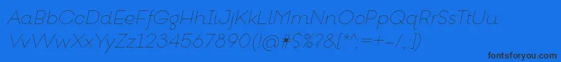 GoeslimItalic-Schriftart – Schwarze Schriften auf blauem Hintergrund