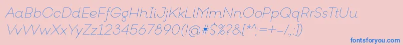 GoeslimItalic-Schriftart – Blaue Schriften auf rosa Hintergrund