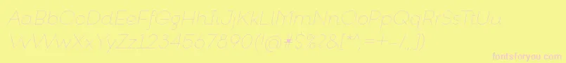 GoeslimItalic-fontti – vaaleanpunaiset fontit keltaisella taustalla
