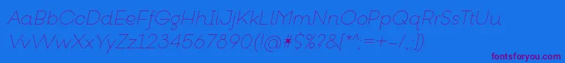 Fonte GoeslimItalic – fontes roxas em um fundo azul