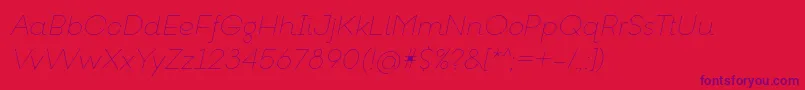 GoeslimItalic-Schriftart – Violette Schriften auf rotem Hintergrund