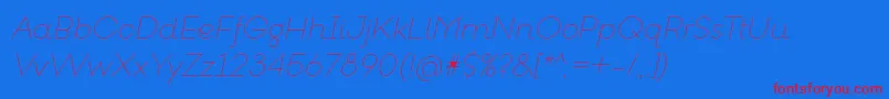 GoeslimItalic Font – Red Fonts on Blue Background
