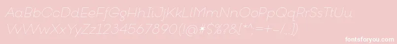 GoeslimItalic-Schriftart – Weiße Schriften auf rosa Hintergrund