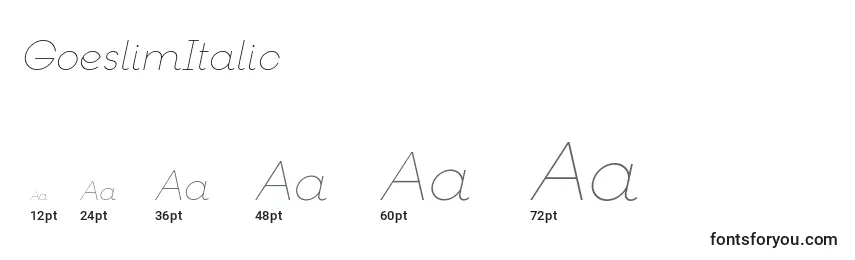 GoeslimItalic Font Sizes