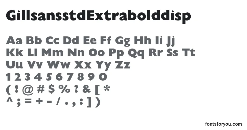 A fonte GillsansstdExtrabolddisp – alfabeto, números, caracteres especiais