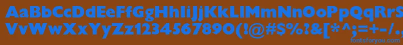 GillsansstdExtrabolddisp Font – Blue Fonts on Brown Background