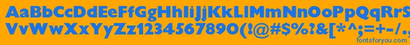 GillsansstdExtrabolddisp Font – Blue Fonts on Orange Background