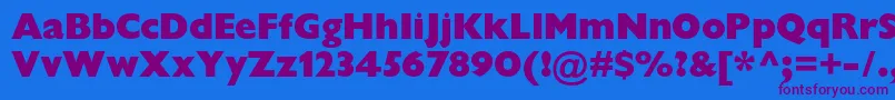 GillsansstdExtrabolddisp Font – Purple Fonts on Blue Background