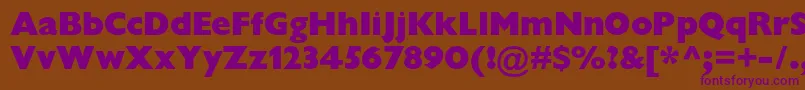 GillsansstdExtrabolddisp Font – Purple Fonts on Brown Background