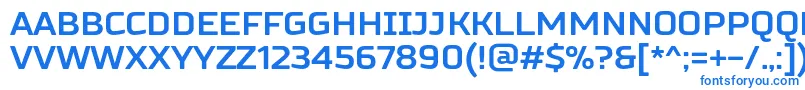 フォントRussoSansBold – 白い背景に青い文字