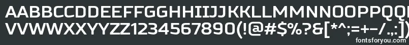 フォントRussoSansBold – 黒い背景に白い文字