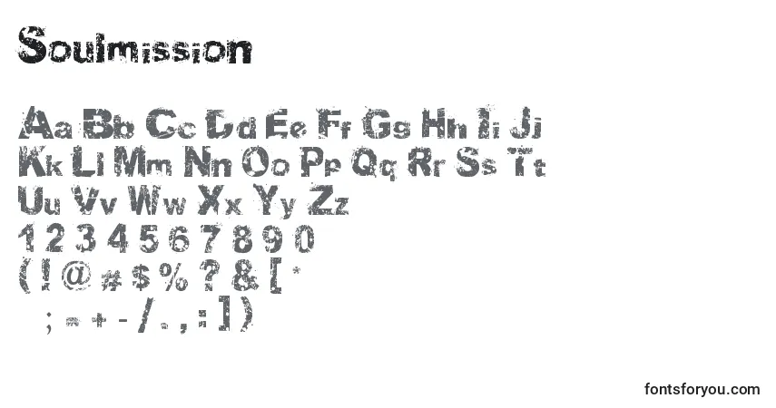 Шрифт Soulmission – алфавит, цифры, специальные символы