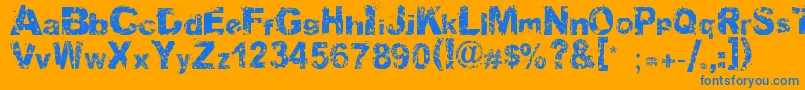 Soulmission Font – Blue Fonts on Orange Background
