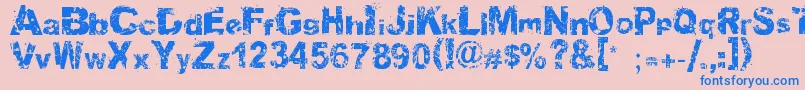 Soulmission Font – Blue Fonts on Pink Background