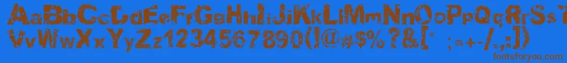 Soulmission-Schriftart – Braune Schriften auf blauem Hintergrund