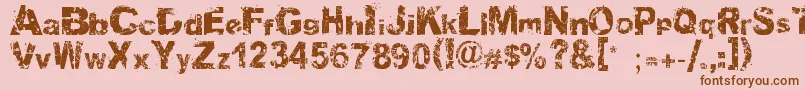 フォントSoulmission – ピンクの背景に茶色のフォント