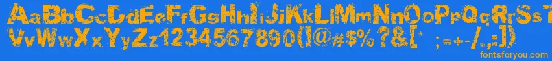 Soulmission Font – Orange Fonts on Blue Background