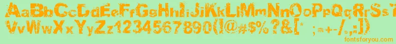 Soulmission Font – Orange Fonts on Green Background