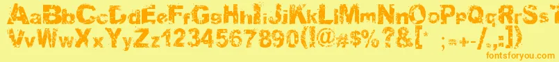 Soulmission Font – Orange Fonts on Yellow Background